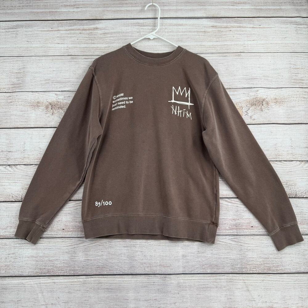 NHIM God is Good‎ Christian Crewneck Sweatshirt Adult Small Brown